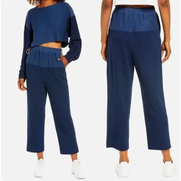 Free People FP Movement Surfside Pants Women XS Navy Blue Relaxed Athleisure Gym - Picture 2 of 8